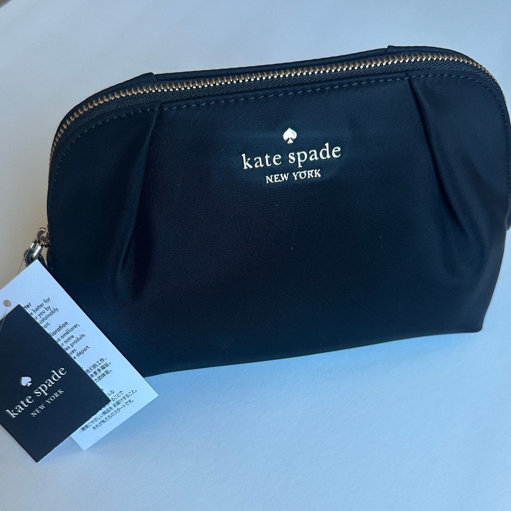 kate spade Chelsea Cosmetic makeup bag with Gold Zipper